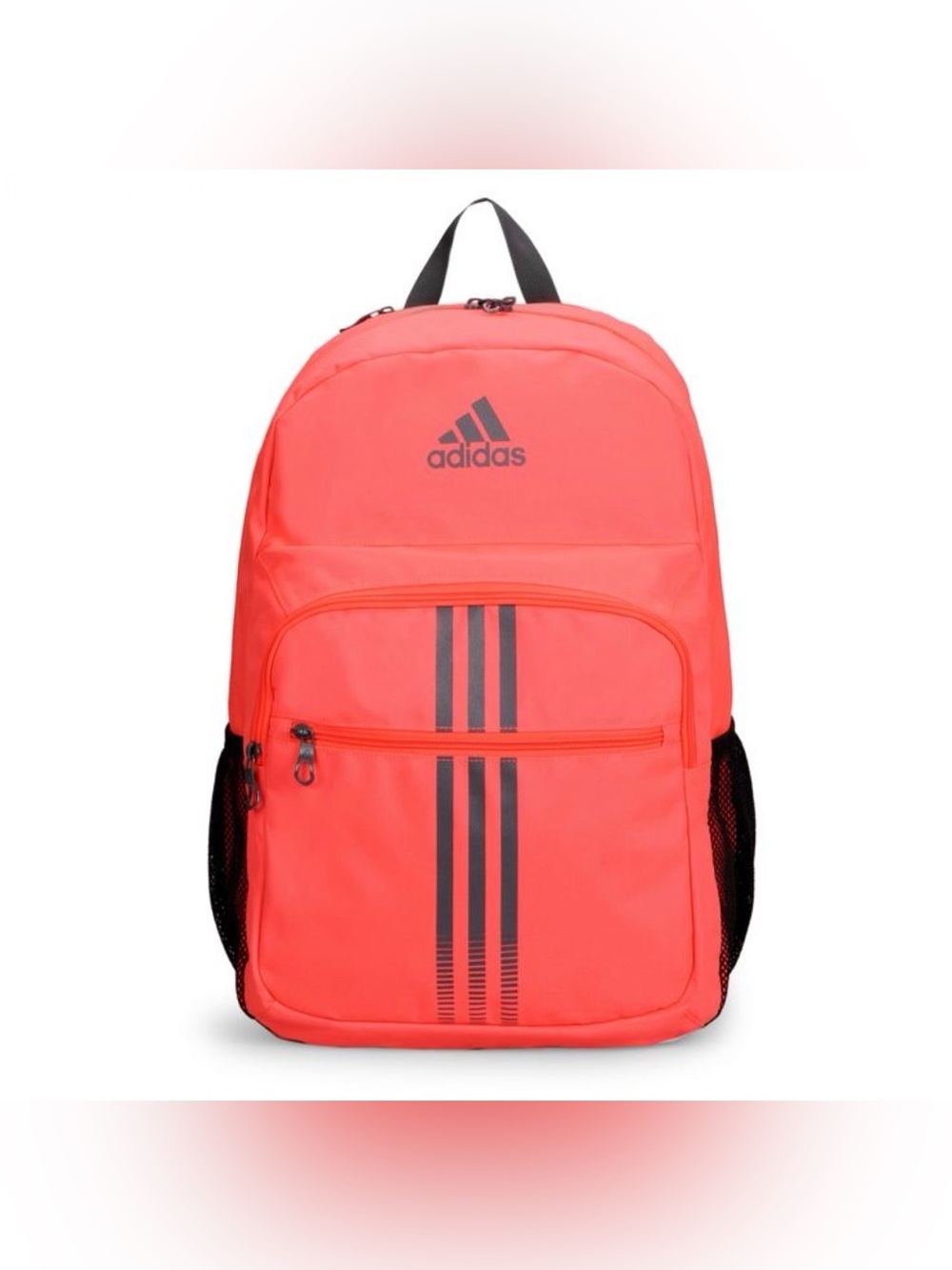 adidas Coral Backpack with Front Zip and Stripes unisex